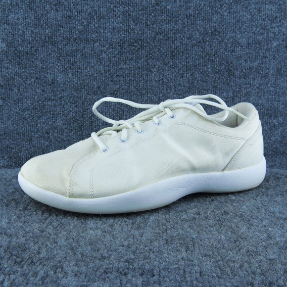 Ryka Blutcher Twill‎ Women Sneaker Shoes White Fabric Lace Up Size 9.5 Wide - Picture 1 of 10